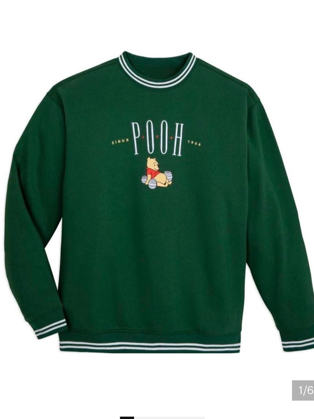 Disney Parks Winnie the Pooh Pullover Sweatshirt Green Size Medium Adult